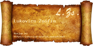Lukovics Zsófia névjegykártya